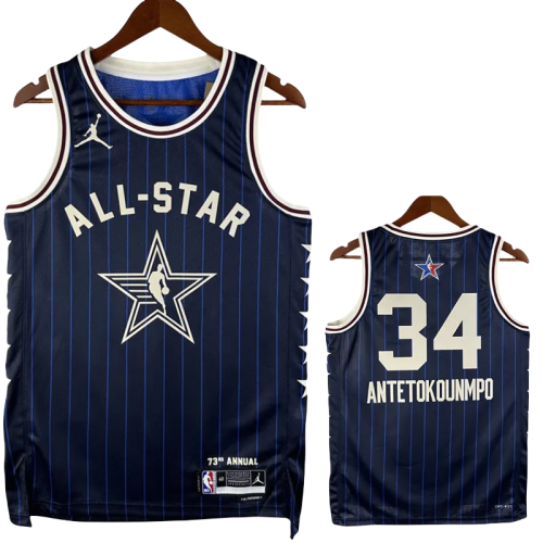 23-24 ALL-STAR ANTETOKOUNMPO #34 Blue Top Quality Hot Pressing NBA Jersey