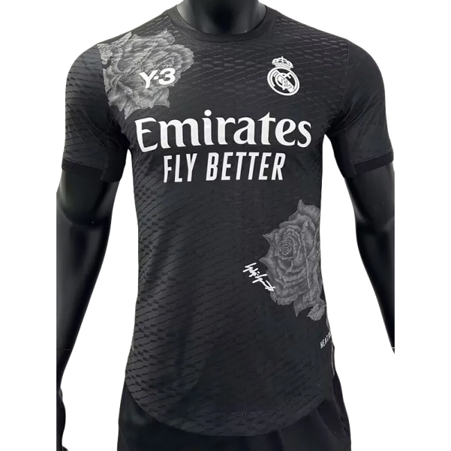 23-24  Real Madrid Y-3 Black Player Version Soccer Jersey