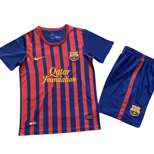 2011-2012 Barcelona  Home Kids Retro Soccer Jersey