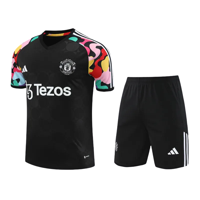 24-25 Man Utd Black Training Short Suit