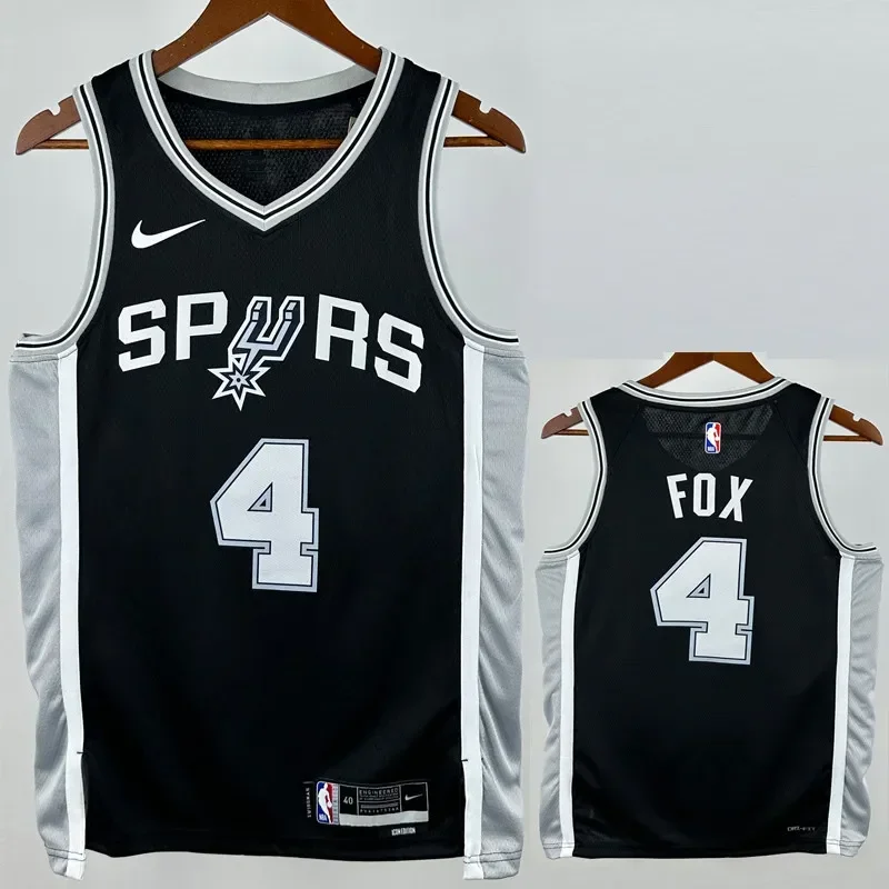 22-23 SA Spurs FOX #4 Black Top Quality Hot Pressing NBA Jersey