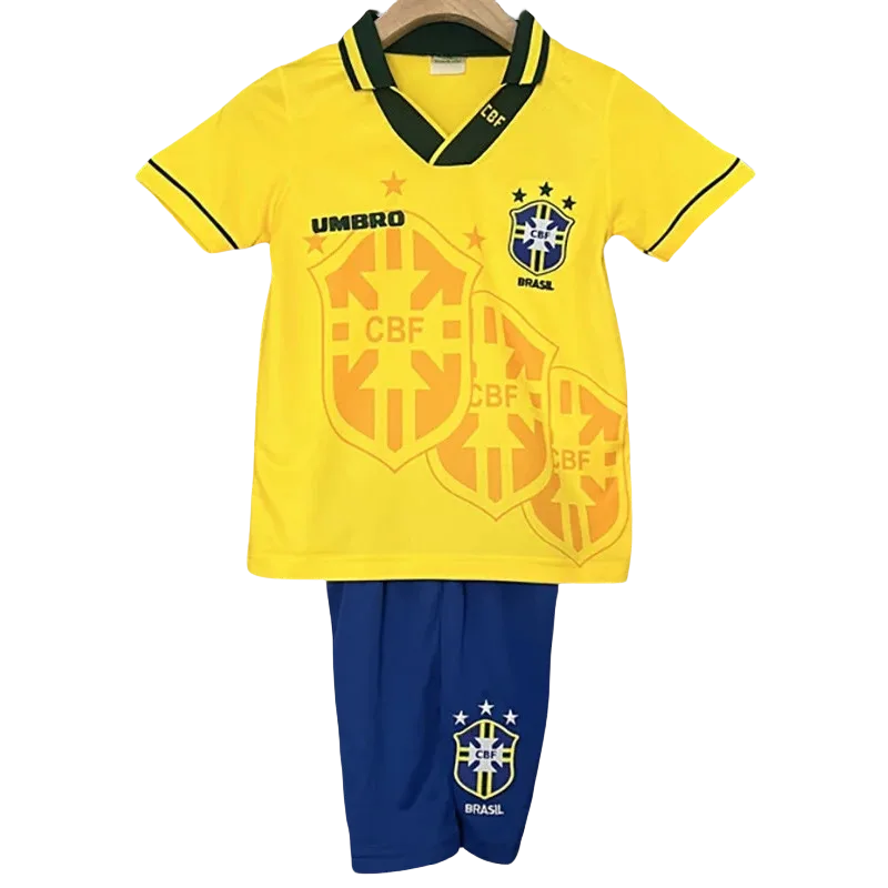 1994 Brazil Home Kids Retro Soccer Jersey