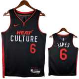 23-24 HEAT JAMES #6 Black City Edition Top Quality Hot Pressing NBA Jersey