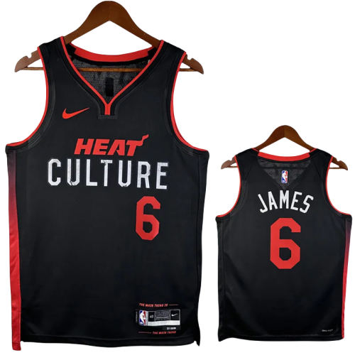 23-24 HEAT JAMES #6 Black City Edition Top Quality Hot Pressing NBA Jersey