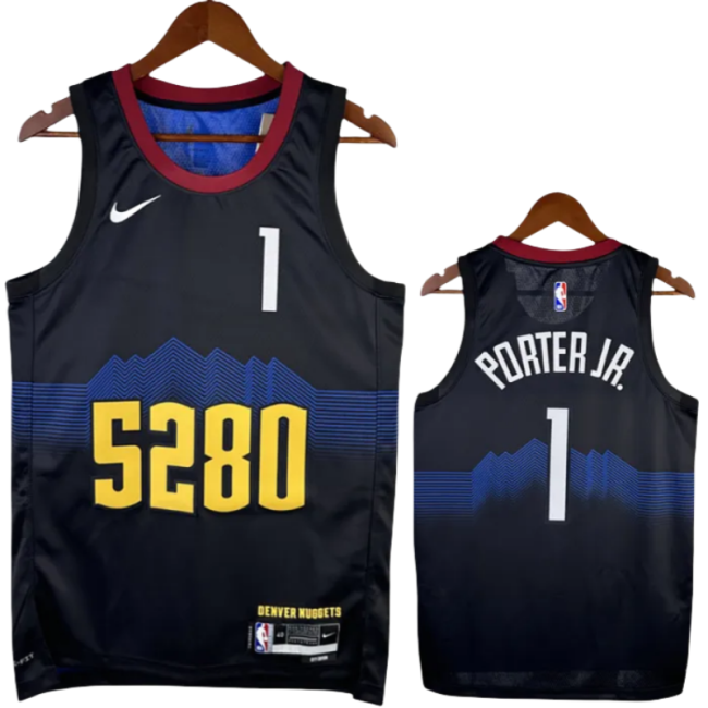 23-24 Nuggets PORTERJR. #1 Black City Edition Top Quality Hot Pressing NBA Jersey