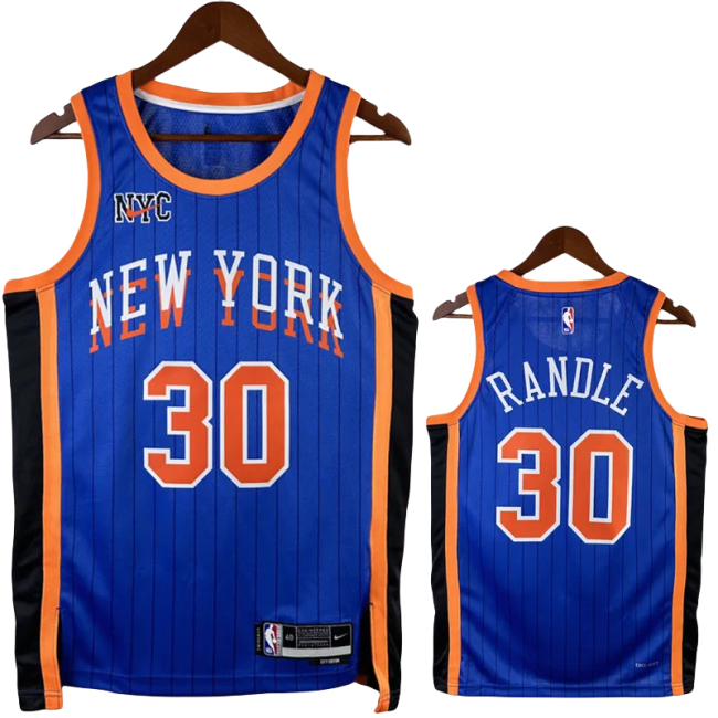 23-24 KNICKS RANDLE #30 Blue City Edition Top Quality Hot Pressing NBA Jersey