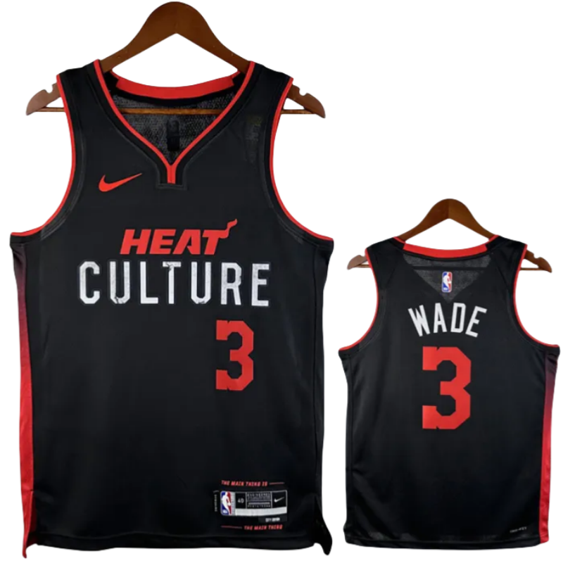23-24 HEAT WADE #3 Black City Edition Top Quality Hot Pressing NBA Jersey
