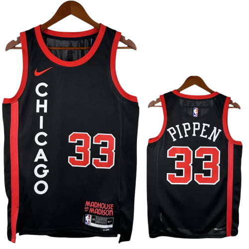 23-24 BULLS PIPPPEN #33 Black City Edition Top Quality Hot Pressing NBA Jersey