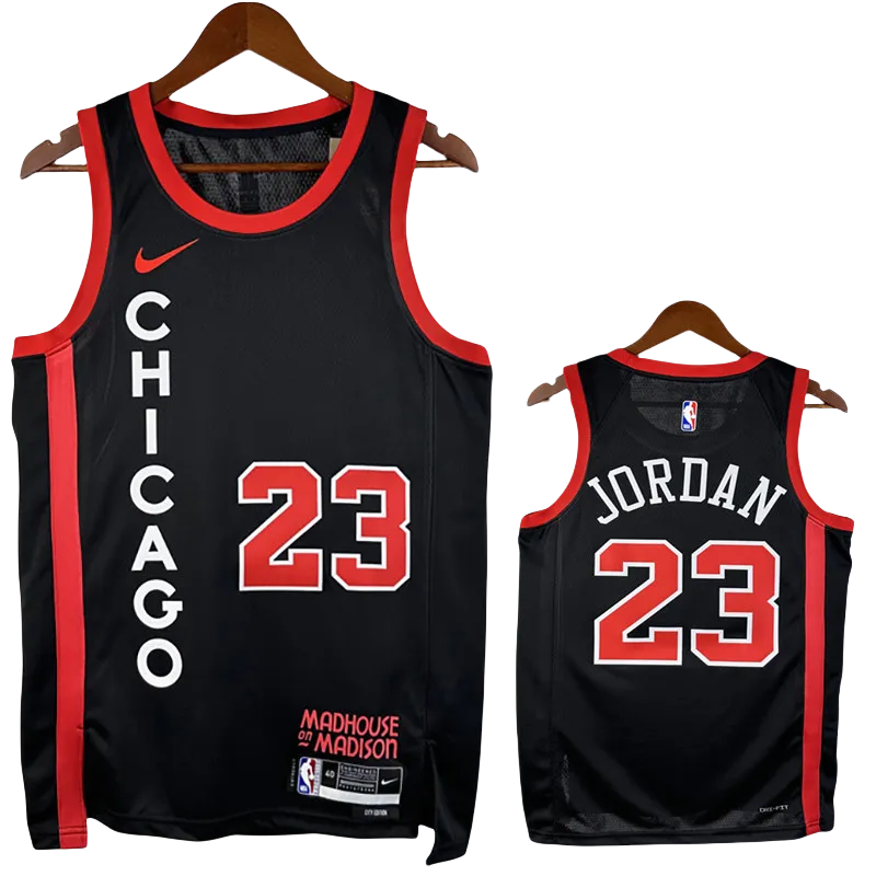23-24 BULLS JORDAN #23 Black City Edition Top Quality Hot Pressing NBA Jersey