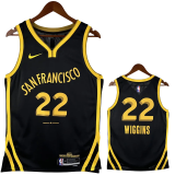 23-24 WARRIORS WIGGINS #22 Black City Edition Top Quality Hot Pressing NBA Jersey