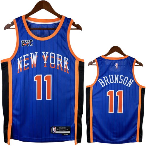 23-24 KNICKS BRUNSON #11 Blue City Edition Top Quality Hot Pressing NBA Jersey