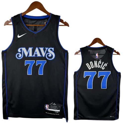 23-24 Dallas Mavericks DONCIC #77 Black City Edition Top Quality Hot Pressing NBA Jersey