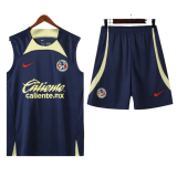 24-25 Club America Dark Blue Tank top and shorts suit