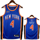 23-24 KNICKS ROSE #4 Blue City Edition Top Quality Hot Pressing NBA Jersey