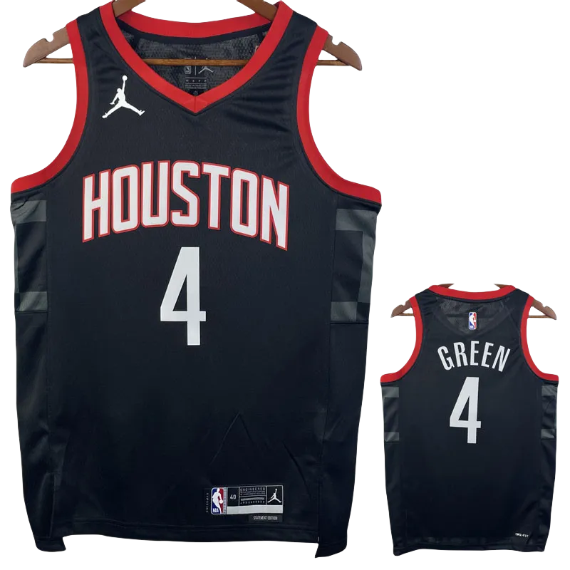 23-24 Rockets GREEN #4 Black Top Quality Hot Pressing NBA Jersey (Trapeze Edition)