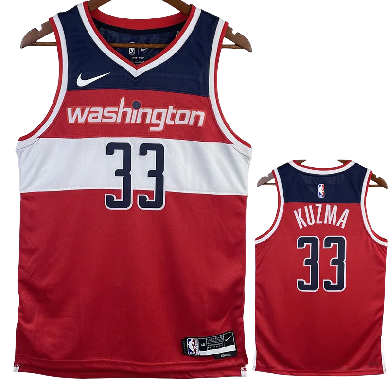 22-23 Wizards KUZMA #33 Red Top Quality Hot Pressing NBA Jersey