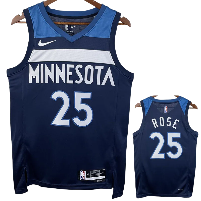 22-23 Timberwolves ROSE #25 Blue Top Quality Hot Pressing NBA Jersey
