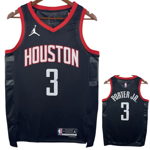 23-24 Rockets PORTER JR. #3 Black Top Quality Hot Pressing NBA Jersey (Trapeze Edition)