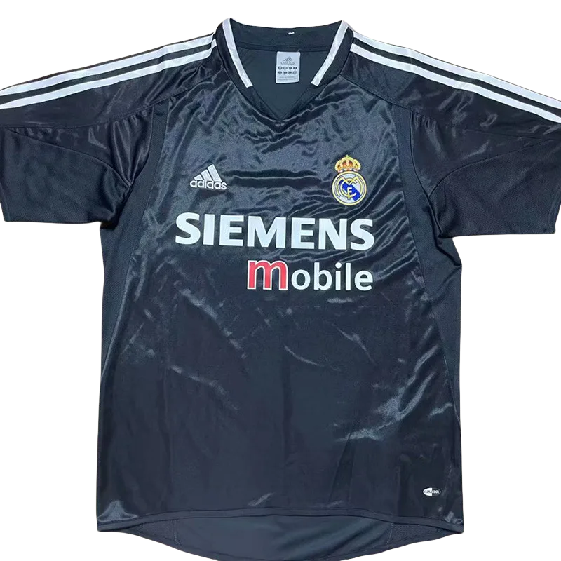 2004-2005 Real Madrid  Away Black Retro Soccer Jersey
