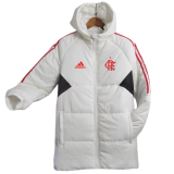 23-24 Flamengo White Hooded Cotton Coat Red Edge