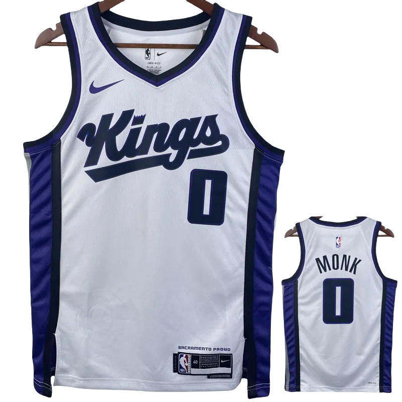 23-24 Kings MONK #0 White Top Quality Hot Pressing NBA Jersey