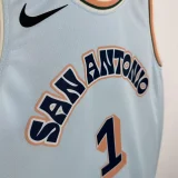 24-25 SA Spurs WEMBANYAMA #1 Light blue City Edition Top Quality Hot Pressing NBA Jersey
