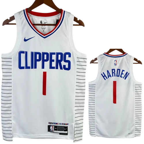 22-23 CLIPPERS HARDEN #1 White Top Quality Hot Pressing NBA Jersey