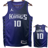 23-24 Kings SABONIS #10 Purple Top Quality Hot Pressing NBA Jersey (Trapeze Edition)