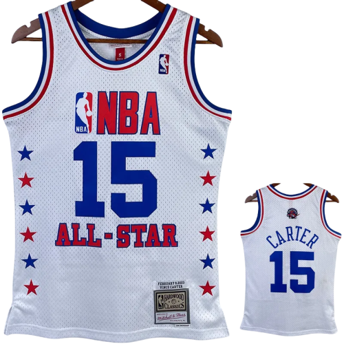 ALL-STAR CARTER #15 White Top Quality Hot Pressing NBA Jersey