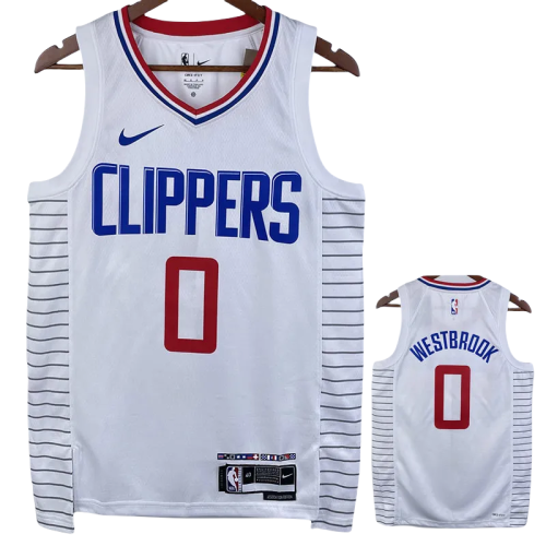 22-23 Clippers WESTBROOK #0 White Top Quality Hot Pressing NBA Jersey