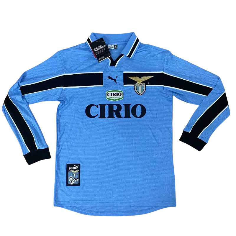 1998-2000 Lazio Home Long Sleeve Retro Soccer Jersey