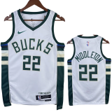 22-23 BUCKS MIDDLETON #22 Home White Top Quality Hot Pressing NBA Jersey