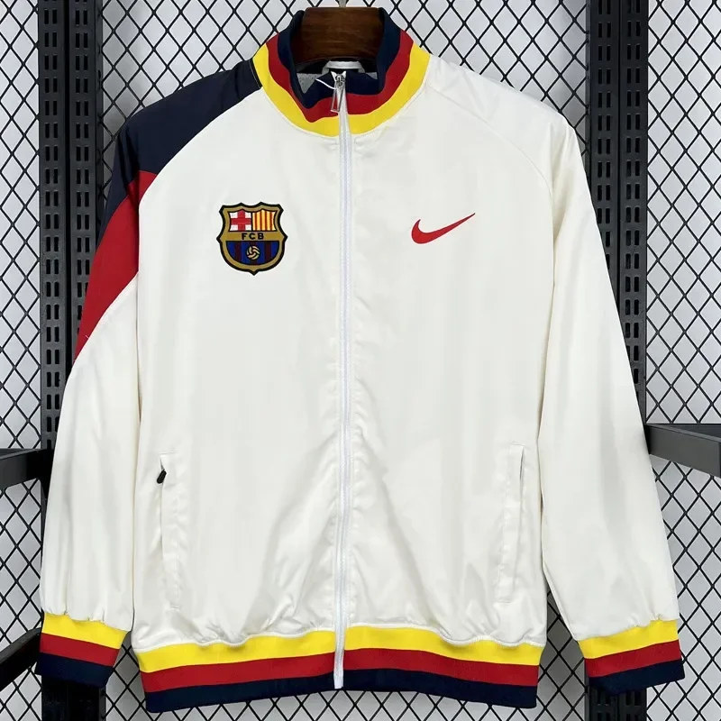 24-25Mens Barcelona White Windbreaker