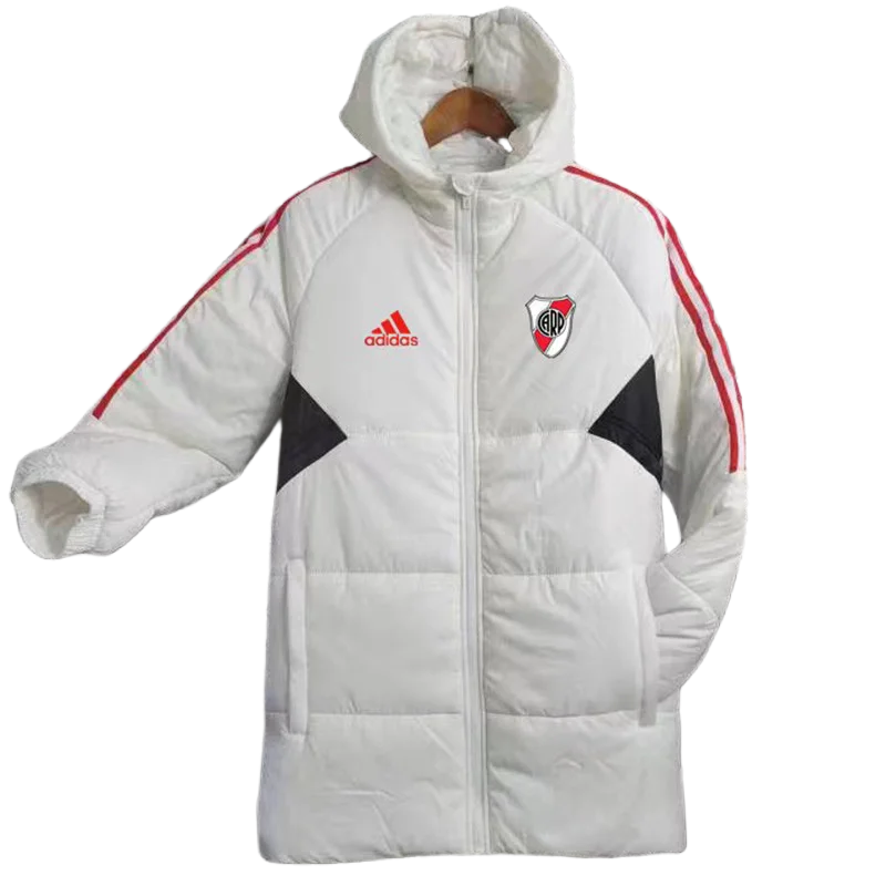 23-24 River Plate White Hooded Cotton Coat Red Edge