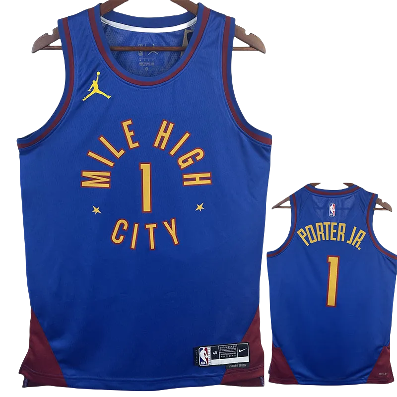 22-23 Nuggets PORTER JR. #1 Blue Top Quality Hot Pressing NBA Jersey (Trapeze Edition)