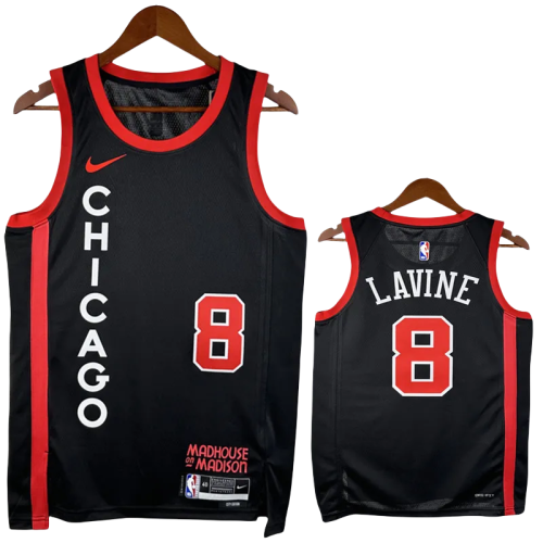23-24 BULLS LAVINE #8 Black City Edition Top Quality Hot Pressing NBA Jersey
