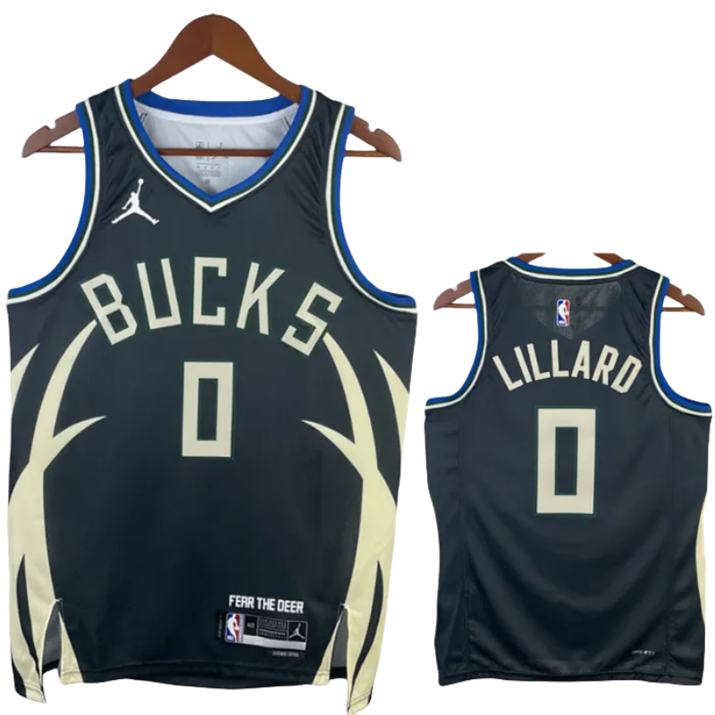 22-23 BUCKS LILLARD #0 Black Trapeze Iimited Top Quality Hot Pressing NBA Jersey