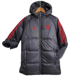 23-24 Flamengo Black Hooded Cotton Coat Red Edge