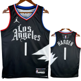 22-23 CLIPPERS HARDEN #1 Black Top Quality Hot Pressing NBA Jersey (Trapeze Edition)