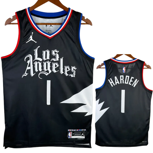 22-23 CLIPPERS HARDEN #1 Black Top Quality Hot Pressing NBA Jersey (Trapeze Edition)