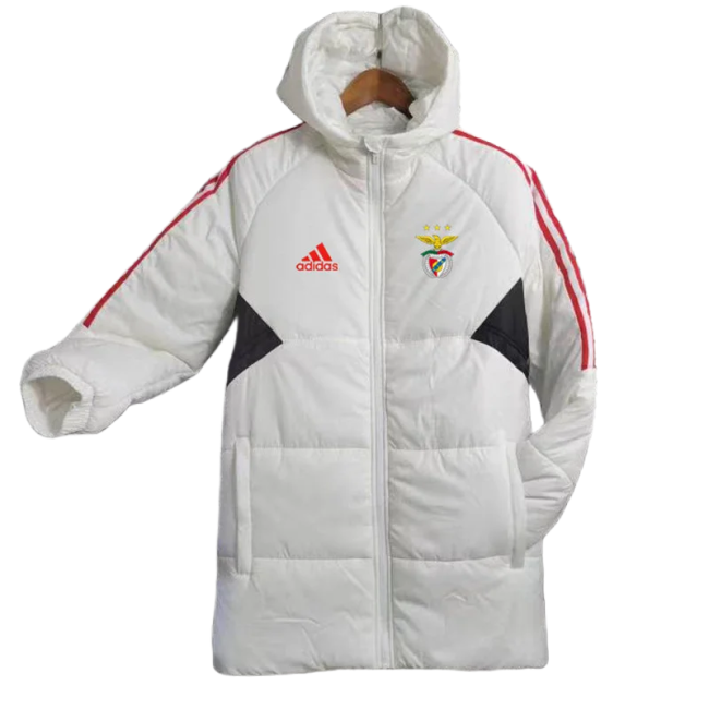 23-24 Benfica White Hooded Cotton Coat Red Edge
