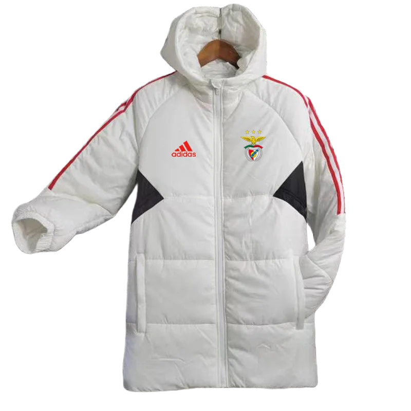 23-24 Benfica White Hooded Cotton Coat Red Edge