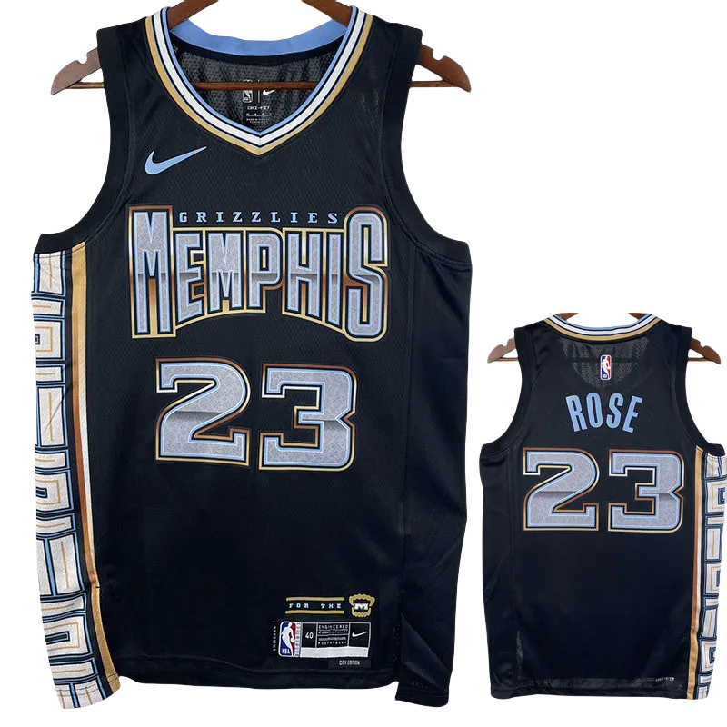 22-23 Grizzlies ROSE #23 Black City Edition Top Quality Hot Pressing NBA Jersey