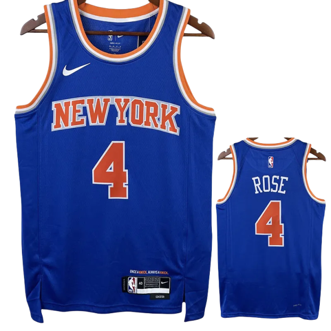 22-23 KNICKS ROSE #4 Blue Top Quality Hot Pressing NBA Jersey