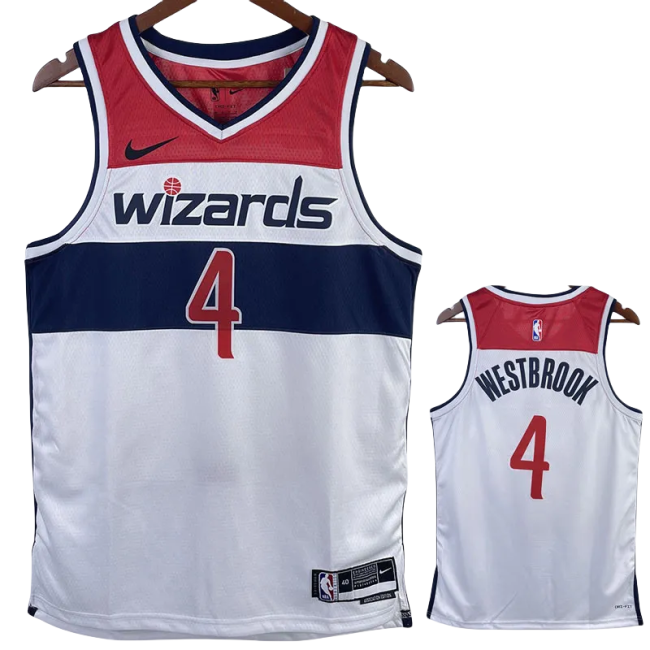 22-23 Wizards WESTBROOK #4 White Top Quality Hot Pressing NBA Jersey