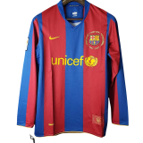 2007-2008 Mens  Barcelona Home Retro Long Sleeve Soccer Jersey