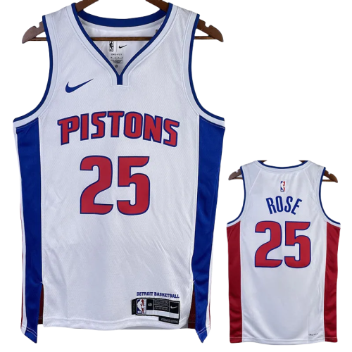 22-23 Pistons ROSE #25 White Top Quality Hot Pressing NBA Jersey