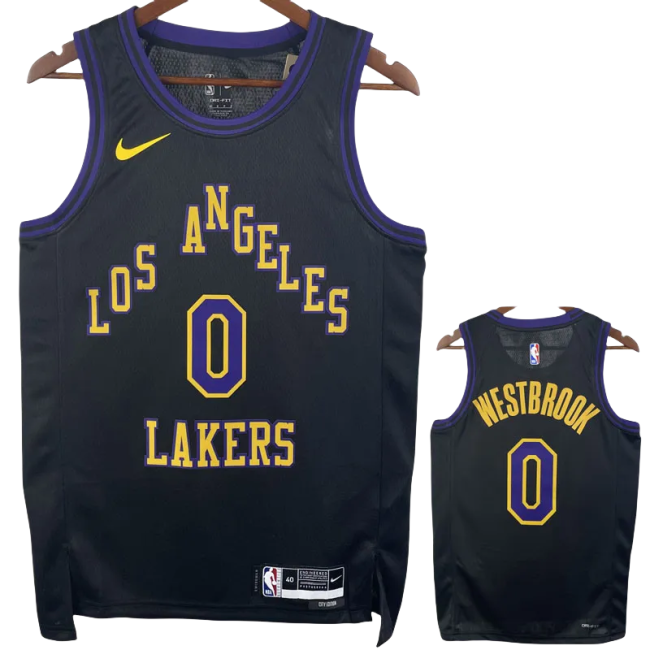 23-24 LAKERS WESTBROOK #0 Black City Edition Top Quality Hot Pressing NBA Jersey