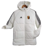 23-24 Belgium White Hooded Cotton Coat Black Edge