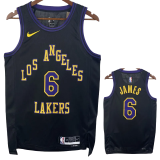 23-24 LAKERS JAMES #6 Black City Edition Top Quality Hot Pressing NBA Jersey